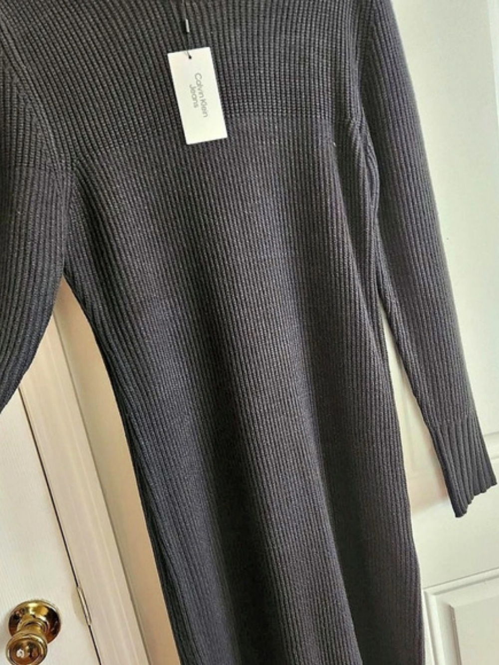 Calvin Klein Jeans Ribbed Crewneck Sweater in Gray NWT